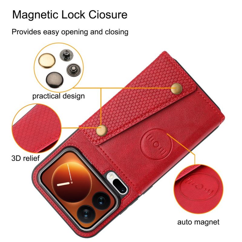 Δερματινη Θηκη Xiaomi 17 Pro Θήκη Καρτών Και Βάση Σιλικόνης