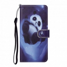 δερματινη θηκη Xiaomi Redmi Note 10 Pro με κορδονι Panda Space Strap