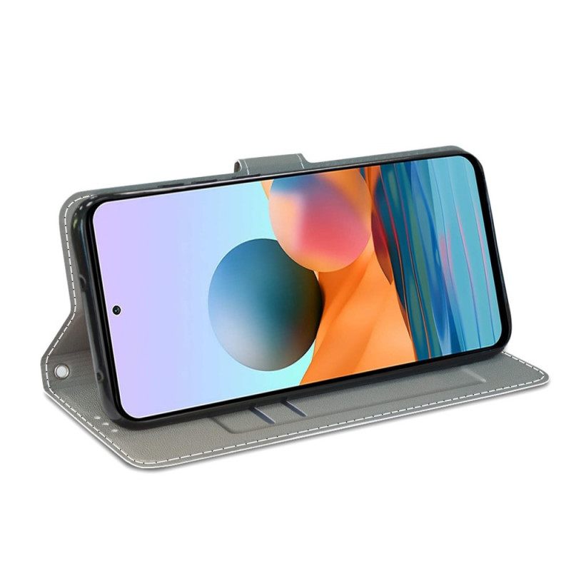 δερματινη θηκη Xiaomi Redmi Note 10 Pro με κορδονι Πολύ Χαριτωμένη Γάτα Με Λουράκι