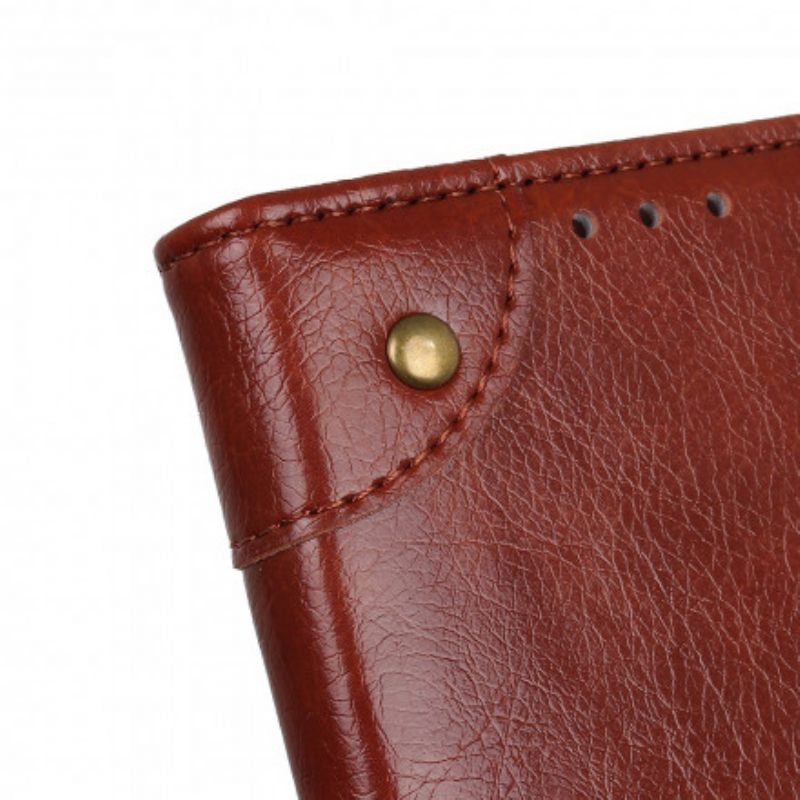 Κάλυμμα Xiaomi Redmi Note 10 Pro Vintage Rivets Nappa Leather Style
