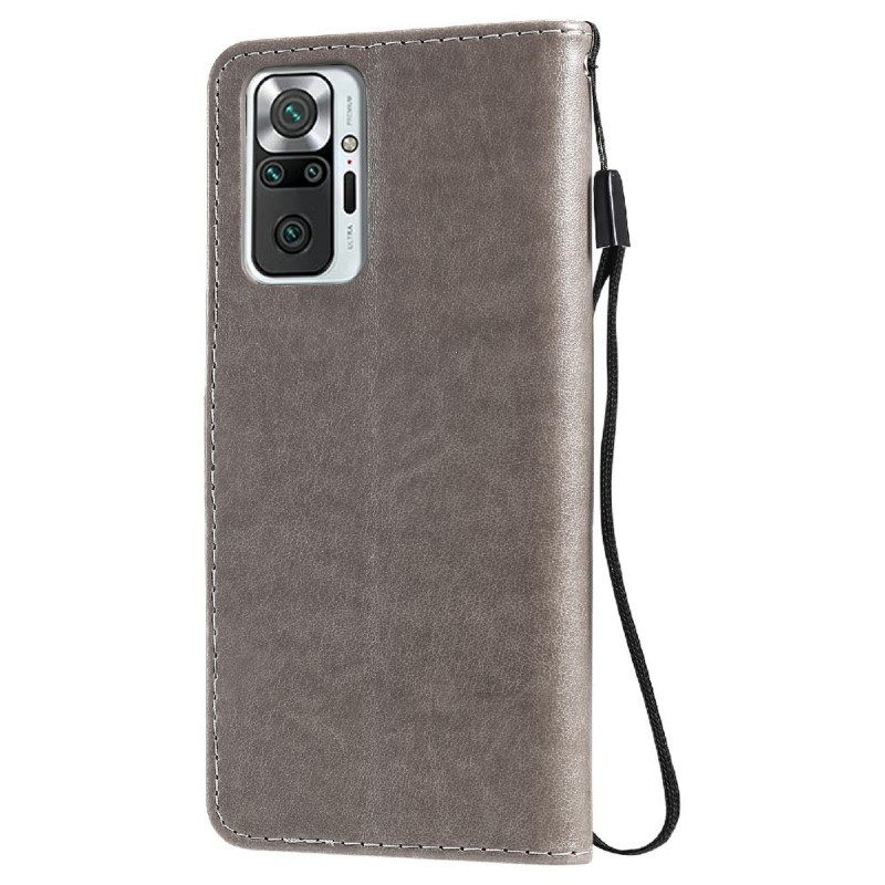 Θήκη Flip Xiaomi Redmi Note 10 Pro με κορδονι Γάτα Και Μέλισσα Με Λουρί