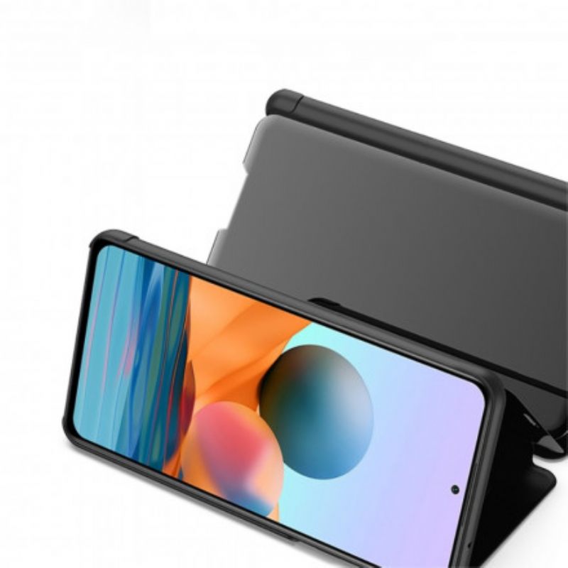 θηκη κινητου Xiaomi Redmi Note 10 Pro Καθρέφτης Και Συνθετικό Δέρμα