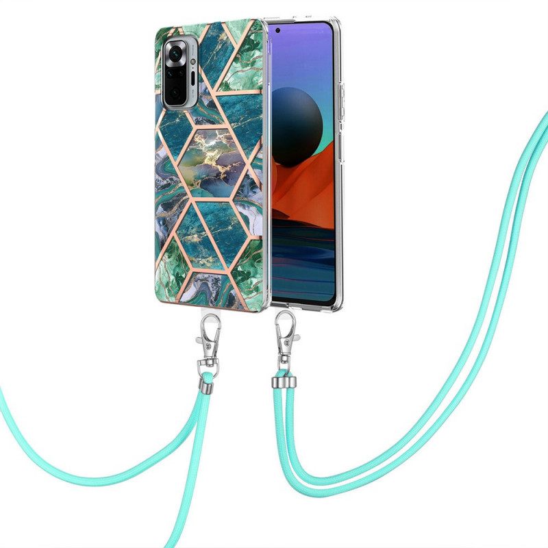 θηκη κινητου Xiaomi Redmi Note 10 Pro με κορδονι Μαρμάρινο Κορδόνι Premium