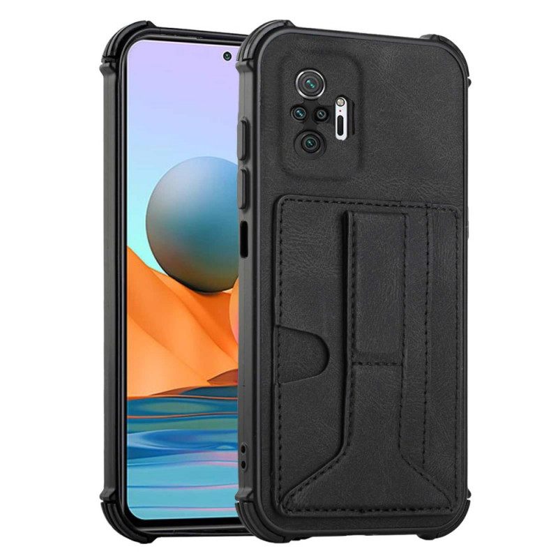 Θήκη Xiaomi Redmi Note 10 Pro Δερμάτινο Εφέ Με Θήκη Για Κάρτα Και Λουράκι