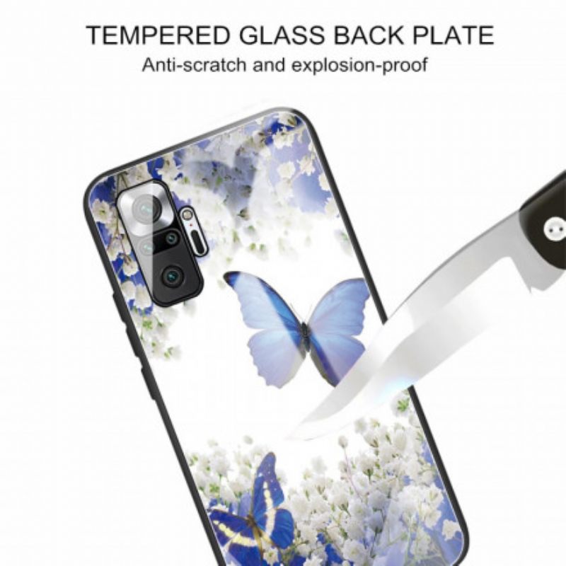 Θήκη Xiaomi Redmi Note 10 Pro Σχέδιο Πεταλούδων Από Σκληρυμένο Γυαλί