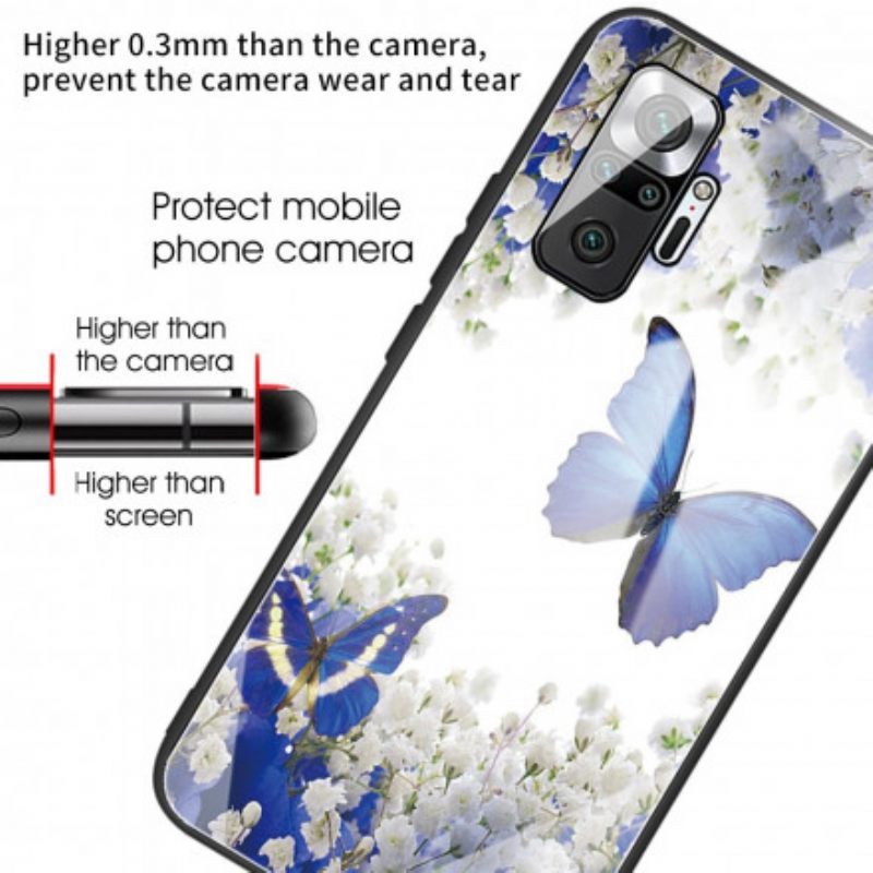 Θήκη Xiaomi Redmi Note 10 Pro Σχέδιο Πεταλούδων Από Σκληρυμένο Γυαλί