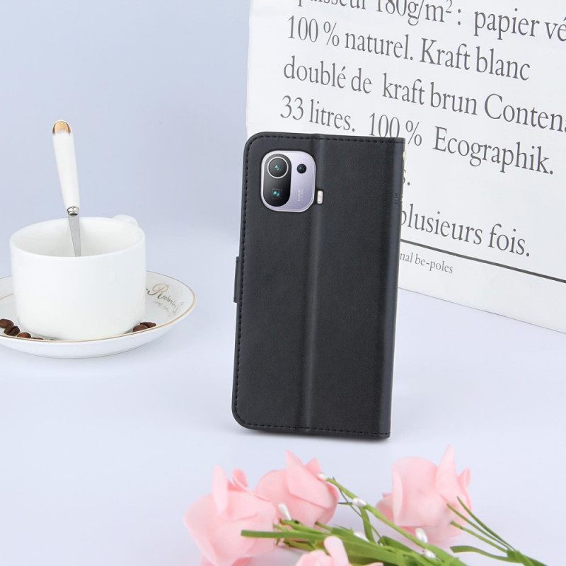 δερματινη θηκη Xiaomi Mi 11 Pro με κορδονι Γεωμετρικό Δερμάτινο Στυλ Με Λουράκια