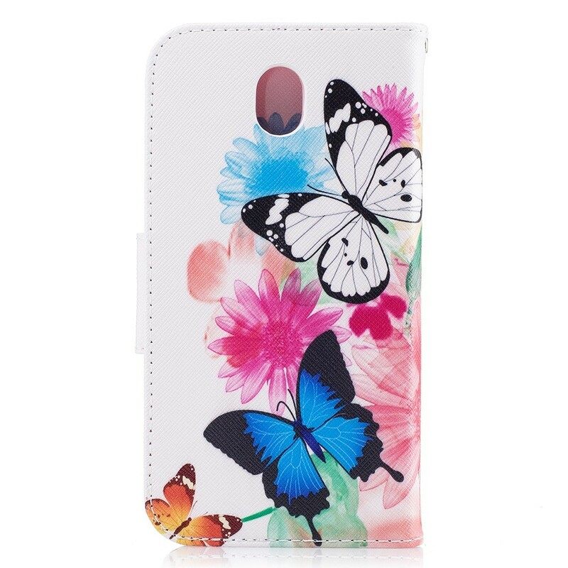 Κάλυμμα Samsung Galaxy J5 2017 Ζωγραφισμένες Πεταλούδες Και Λουλούδια