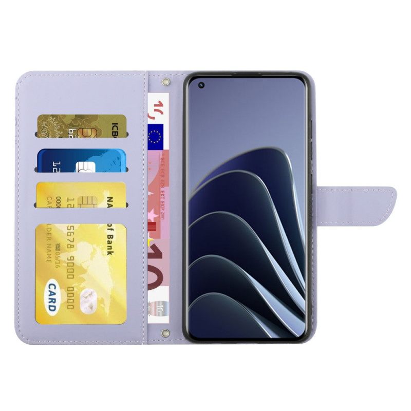 δερματινη θηκη OnePlus 10 Pro 5G Πεταλούδες Με Ιμάντα Ώμου