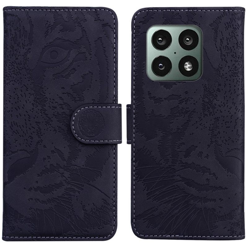Θήκη Flip OnePlus 10 Pro 5G Εκτύπωση Προσώπου Tiger