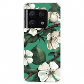 Θήκη OnePlus 10 Pro 5G Βαμμένα Λευκά Λουλούδια