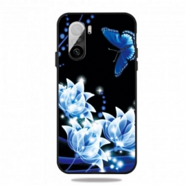 Θήκη Xiaomi Mi 11i 5G / Poco F3 Πεταλούδα Και Μπλε Λουλούδια