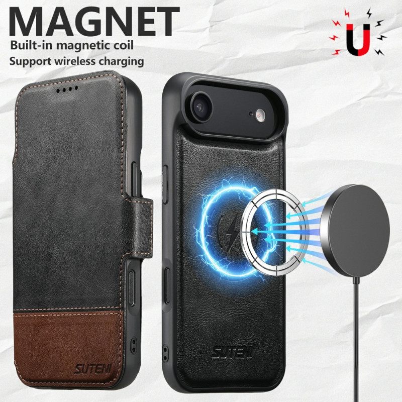 Δερματινη Θηκη iPhone Air Αποσπώμενη Θήκη Magsafe Δύο Χρωμάτων Suteni