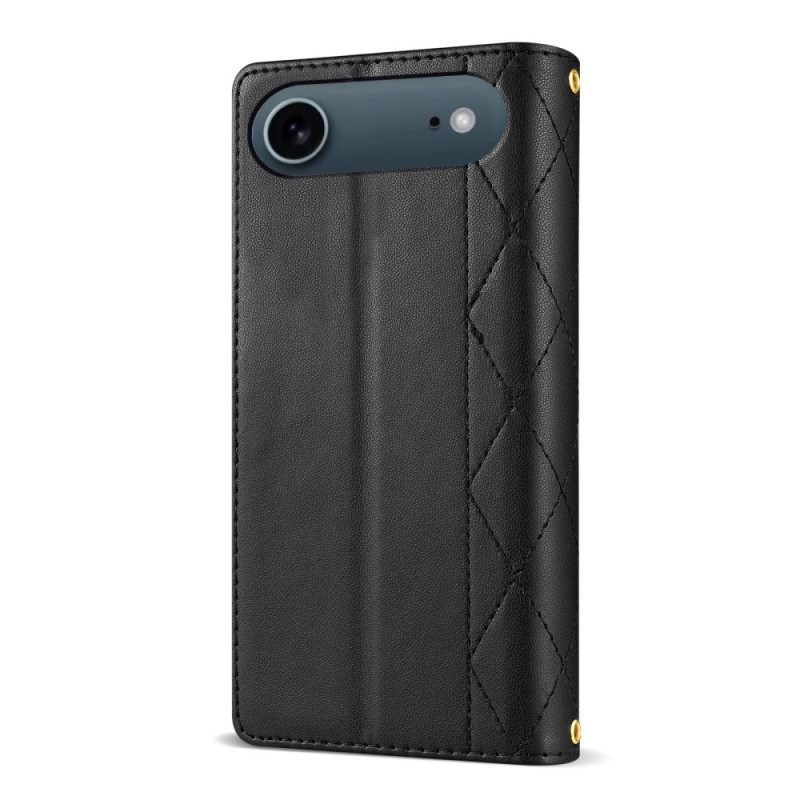 Δερματινη Θηκη iPhone Air Καπιτονέ Με Κορδόνι Και Λουράκι Ώμου