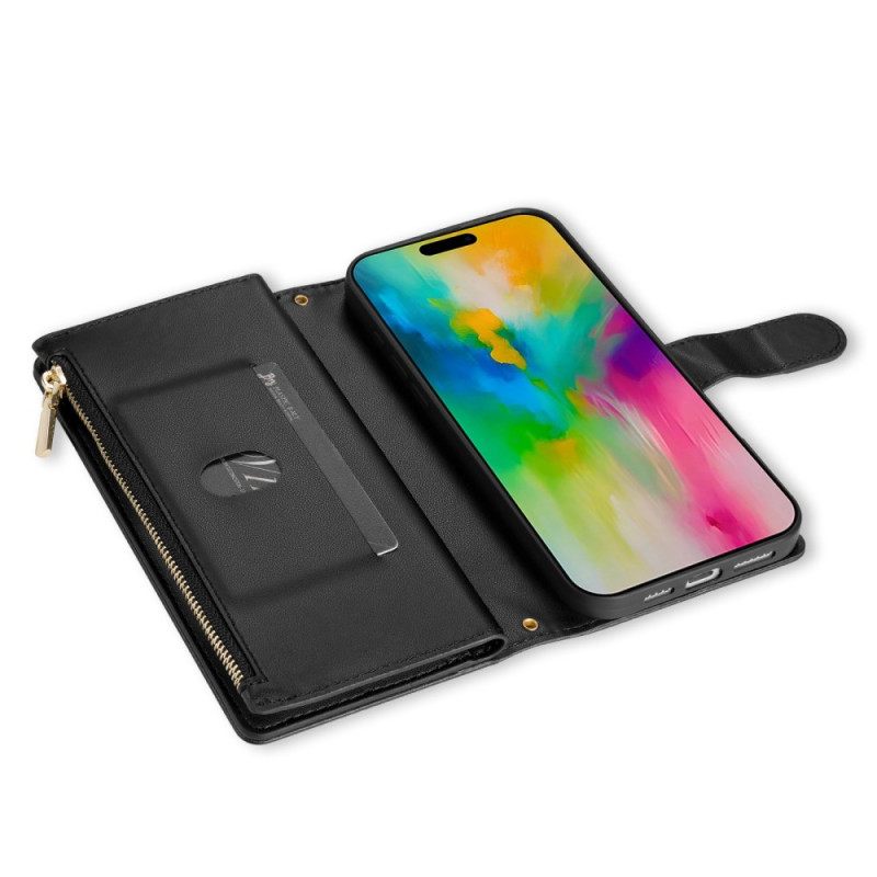 Δερματινη Θηκη iPhone Air Καπιτονέ Με Κορδόνι Και Λουράκι Ώμου
