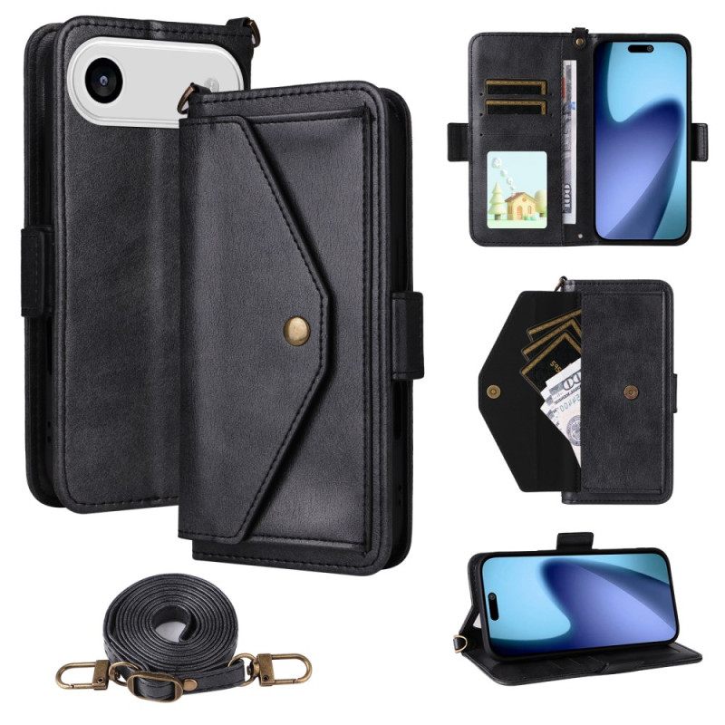 Δερματινη Θηκη iPhone Air Vintage Σχέδιο Με Λουράκι Ώμου Σιλικόνης