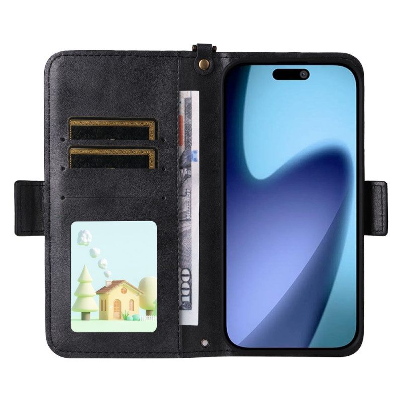 Δερματινη Θηκη iPhone Air Vintage Σχέδιο Με Λουράκι Ώμου Σιλικόνης