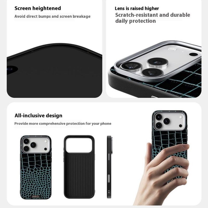 Κάλυμμα iPhone Air Θήκες Κινητών Συμβατό Με Magsafe Με Εφέ Κροκόδειλου Abeel