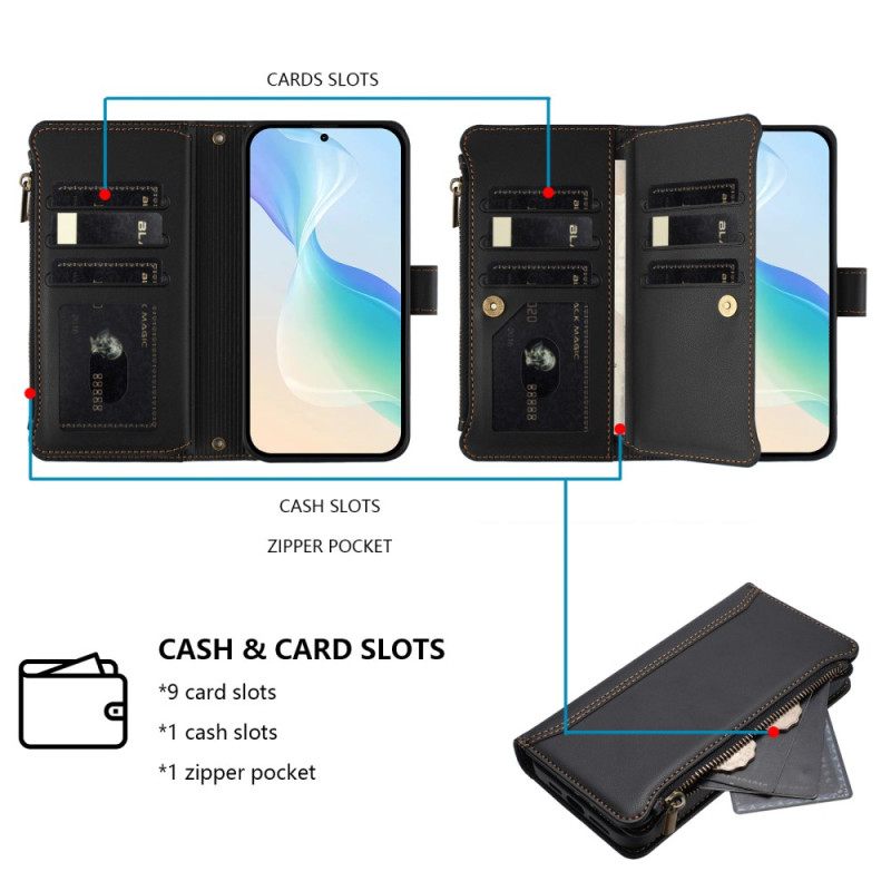 Θηκη Κινητου iPhone Air Θήκες Κινητών Πορτοφόλι Με 9 Υποδοχές Καρτών Με Λουράκι