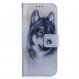 Κάλυμμα Poco X5 5G με κορδονι Strappy Watercolor Wolf