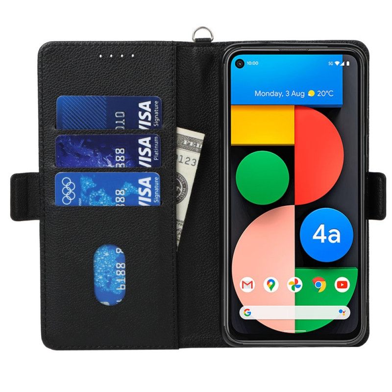 δερματινη θηκη Google Pixel 4A 5G με κορδονι Strappy Heart