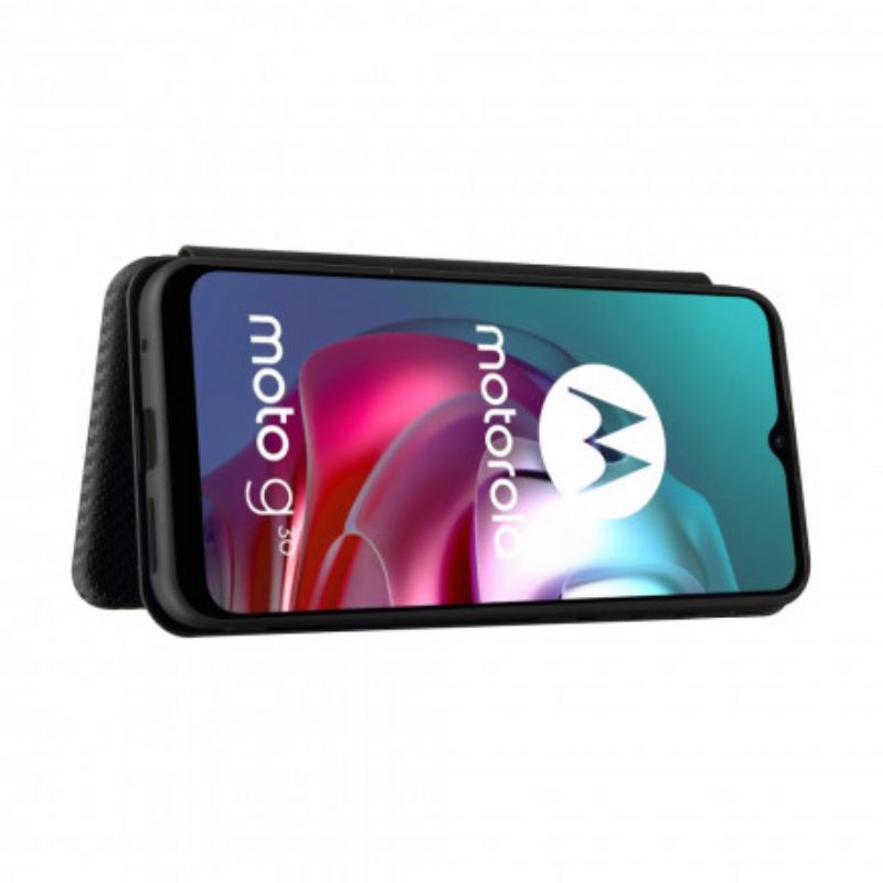 θηκη κινητου Moto G10 / G30 Θήκη Flip Έγχρωμη Σιλικόνη Άνθρακα