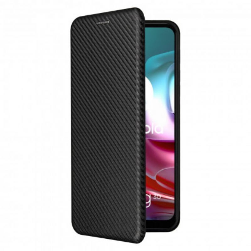 θηκη κινητου Moto G10 / G30 Θήκη Flip Έγχρωμη Σιλικόνη Άνθρακα