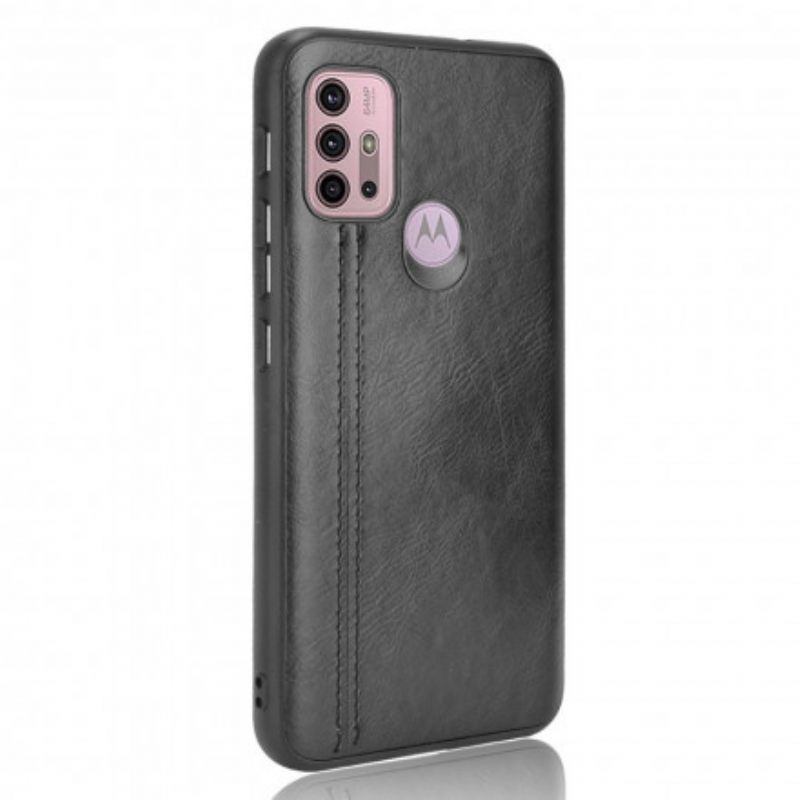 Θήκη Moto G10 / G30 Εφέ Δέρματος Ραφής