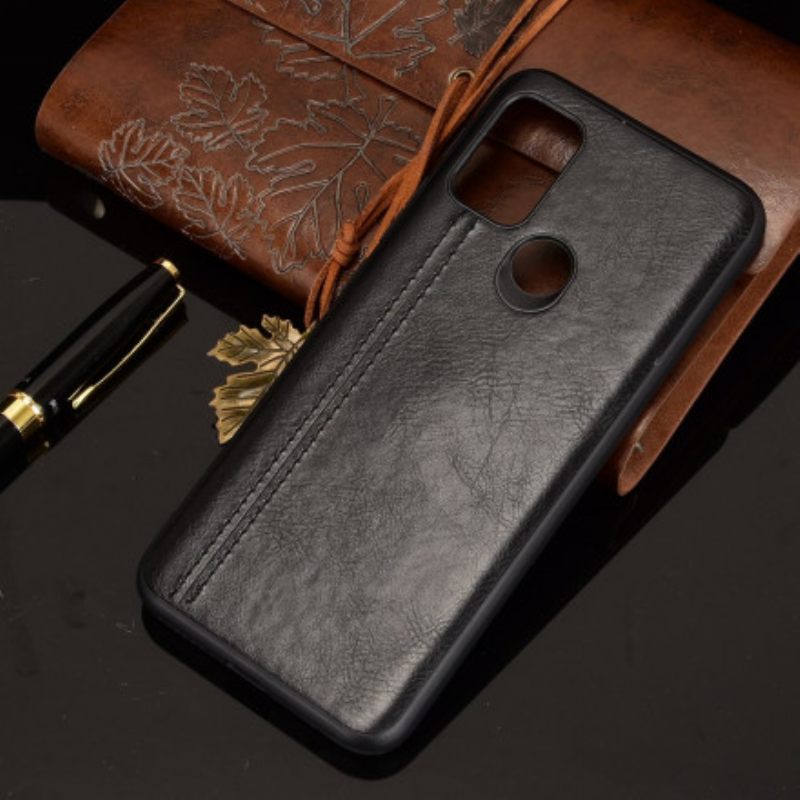Θήκη Moto G10 / G30 Εφέ Δέρματος Ραφής
