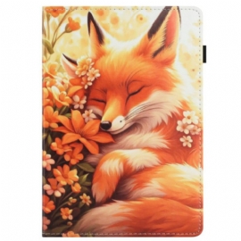 Δερματινη Θηκη Samsung Galaxy Tab S10 Fe Αλεπού Με Λουλούδια