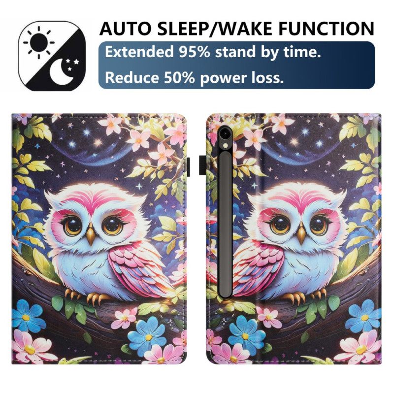 Δερματινη Θηκη Samsung Galaxy Tab S10 Fe Σχέδιο Κουκουβάγιας