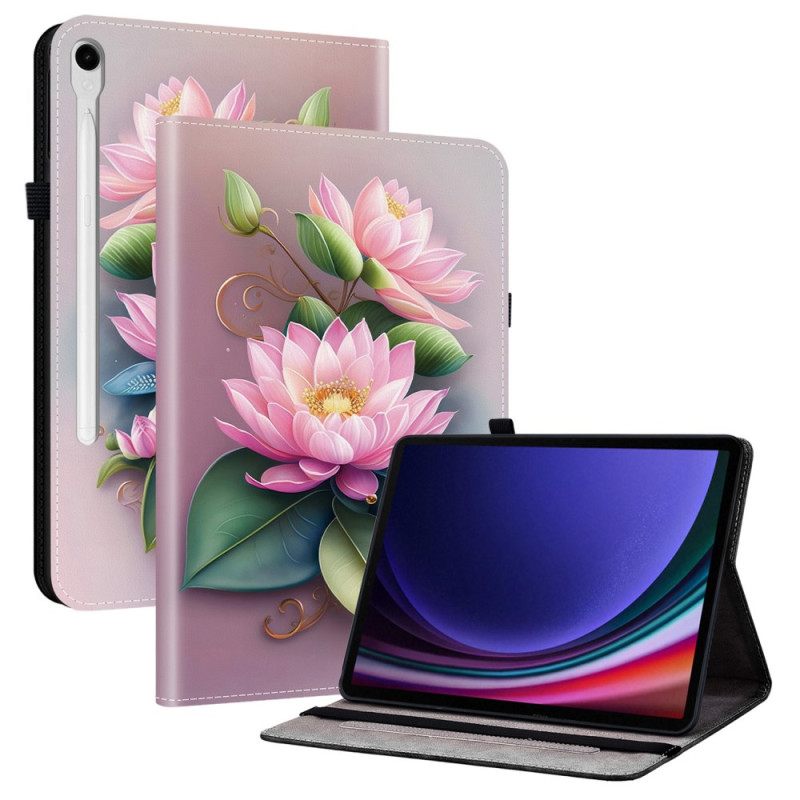 Δερματινη Θηκη Samsung Galaxy Tab S10 Fe Σχέδιο Λωτού