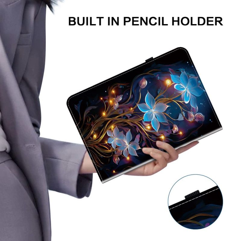 Δερματινη Θηκη Samsung Galaxy Tab S10 Fe Σχέδιο Λουλουδιών