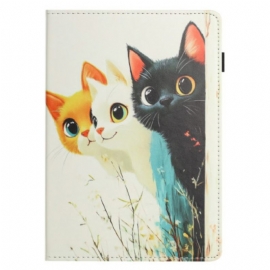 Δερματινη Θηκη Samsung Galaxy Tab S10 Fe Σχέδιο Με Τρεις Γάτες
