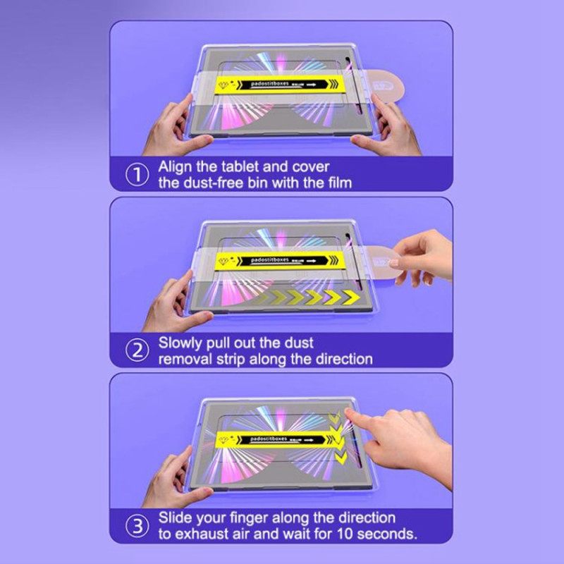 Προστατευτικό Οθόνης Από Σκληρυμένο Γυαλί Για Samsung Galaxy Tab S10 Lite / S10 Fe / S9 / S9 Fe / S8 / S7 Hd Με Εργαλείο Αφαίρεσης Σκόνης