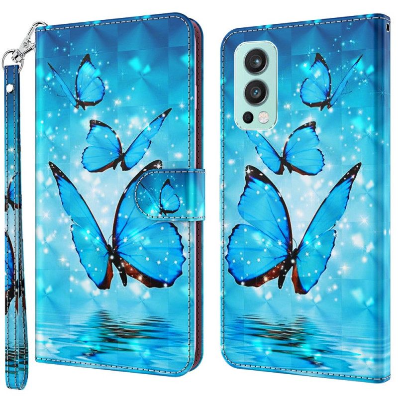 Κάλυμμα OnePlus Nord 2 5G Πετώντας Μπλε Πεταλούδες