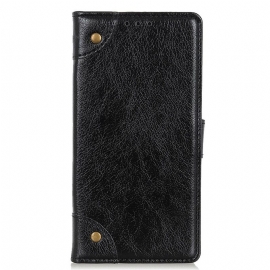 Κάλυμμα OnePlus Nord 2 5G Vintage Rivets Nappa Leather Style