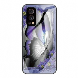 θηκη κινητου OnePlus Nord 2 5G Μωβ Butterfly Tempered Glass