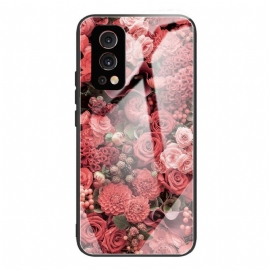 θηκη κινητου OnePlus Nord 2 5G Pink Flowers Σκληρυμένο Γυαλί