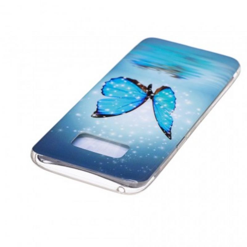 Θήκη Samsung Galaxy S8 Φθορίζουσα Μπλε Πεταλούδα
