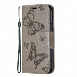 δερματινη θηκη iPhone 11 Pro με κορδονι Πεταλούδες Με Στάμπα