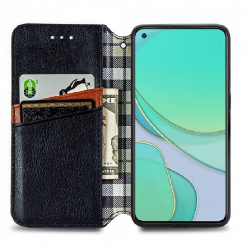 θηκη κινητου OnePlus 8T Θήκη Flip Εφέ Δέρματος Με Υφή Διαμαντιού