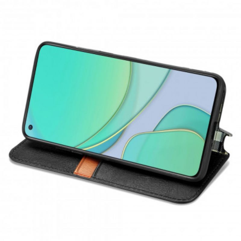 θηκη κινητου OnePlus 8T Θήκη Flip Εφέ Δέρματος Με Υφή Διαμαντιού