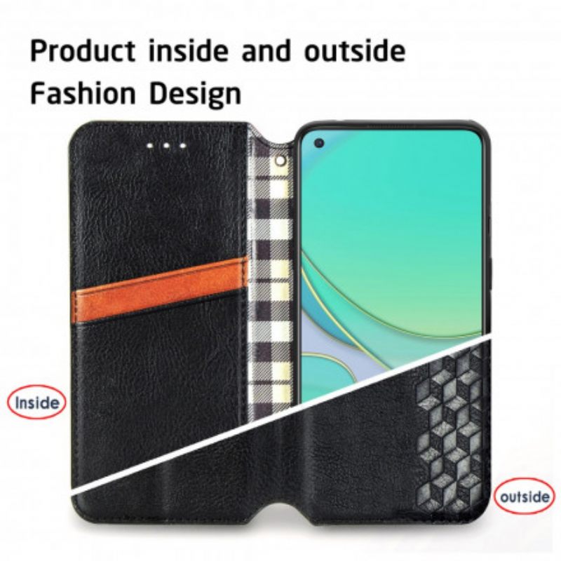 θηκη κινητου OnePlus 8T Θήκη Flip Εφέ Δέρματος Με Υφή Διαμαντιού