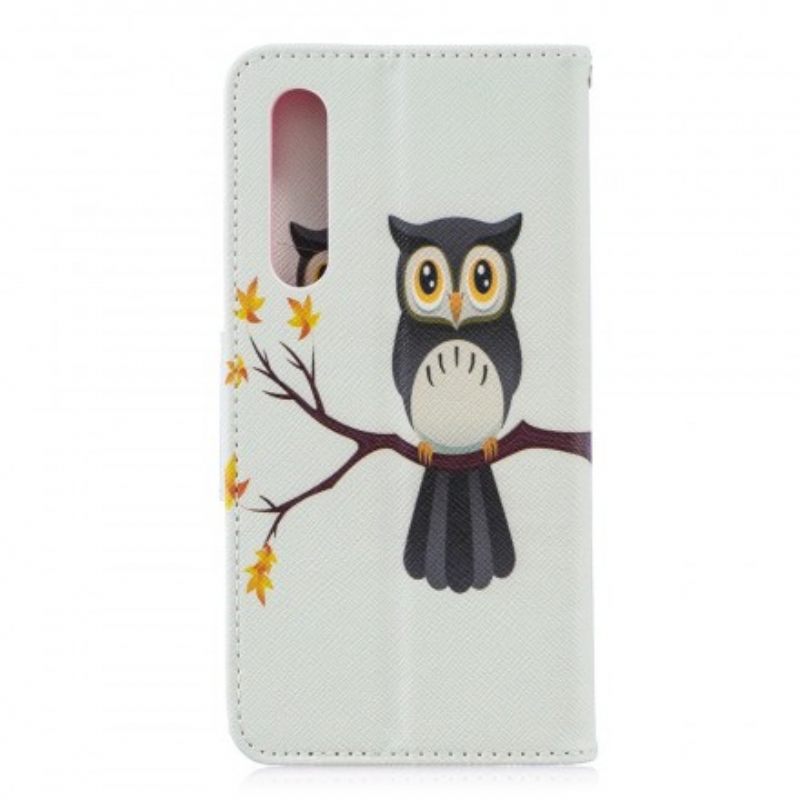 Θήκη Flip Huawei P30 Κουκουβάγια Σκαρφαλωμένη Στο Κλαδί