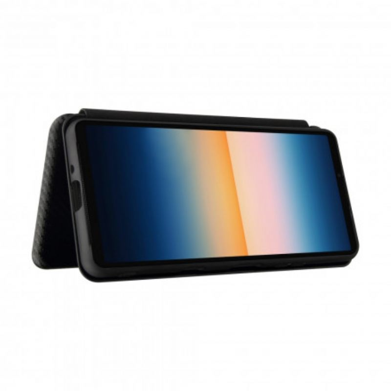 θηκη κινητου Sony Xperia 10 III Θήκη Flip Έγχρωμη Σιλικόνη Άνθρακα