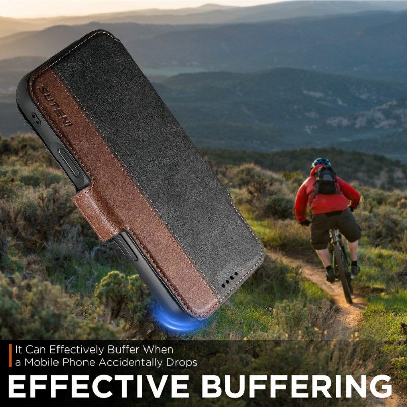 Δερματινη Θηκη iPhone 17 Pro Max Αποσπώμενη Θήκη Magsafe Δίχρωμη Suteni