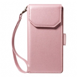 Δερματινη Θηκη iPhone 17 Pro Max Κορδόνι Πολλαπλών Καρτών Σιλικόνης