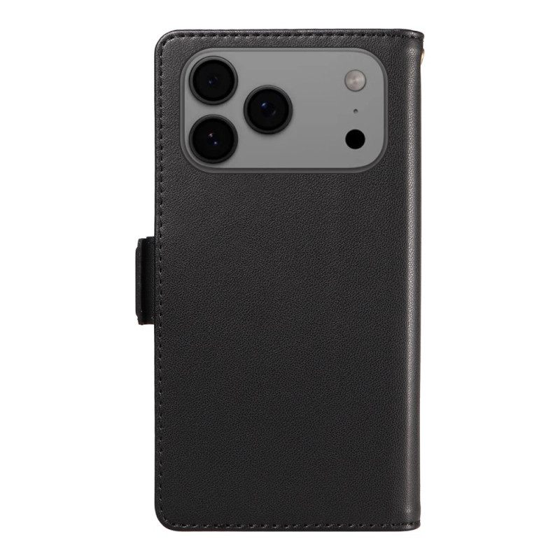 Δερματινη Θηκη iPhone 17 Pro Max Κορδόνι Πολλαπλών Καρτών Σιλικόνης