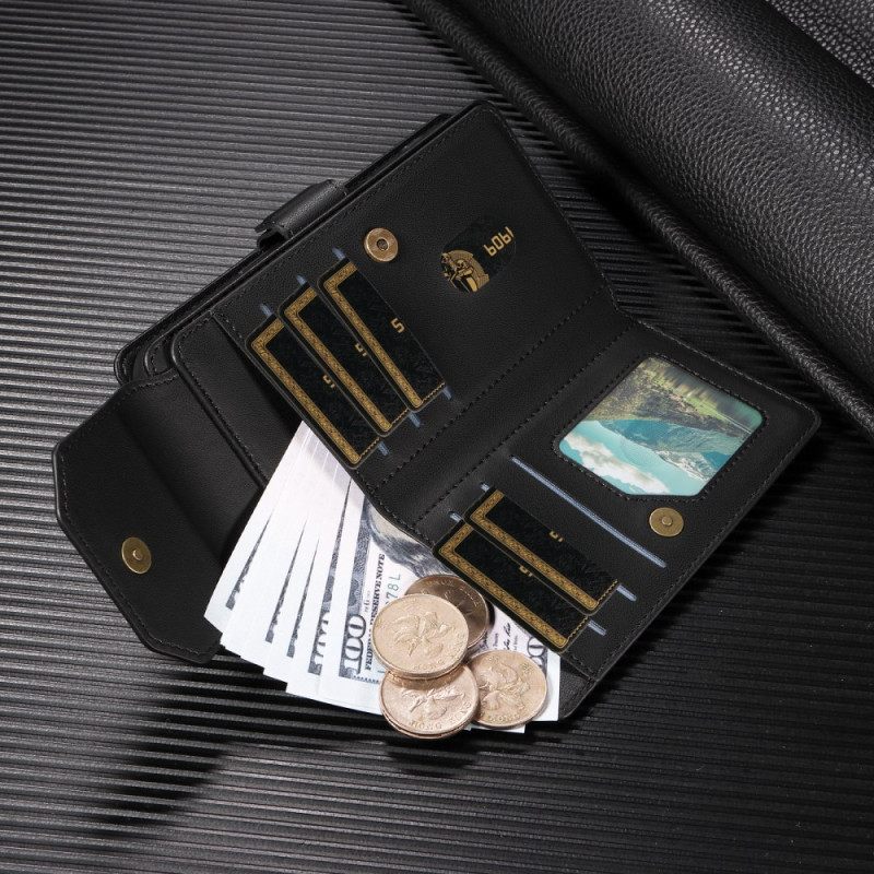 Δερματινη Θηκη iPhone 17 Pro Max Κορδόνι Πολλαπλών Καρτών Σιλικόνης
